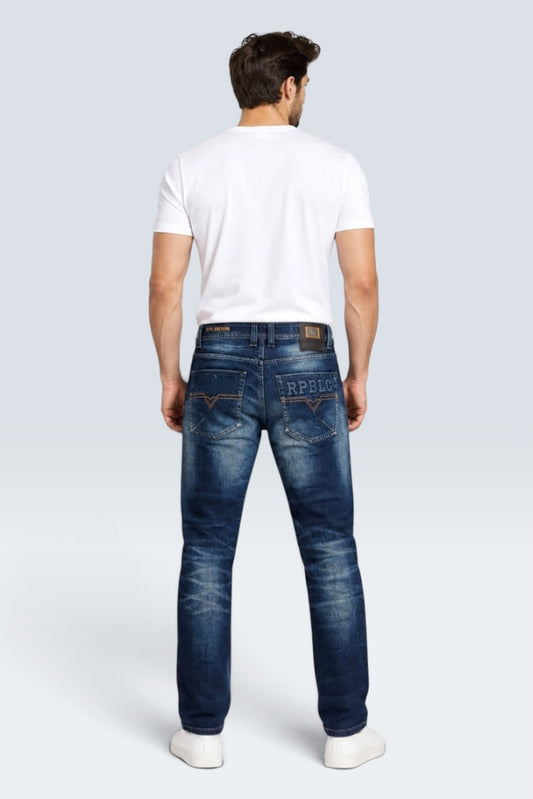 Premium Rebel Indigo Distressed Jeans (Men)
