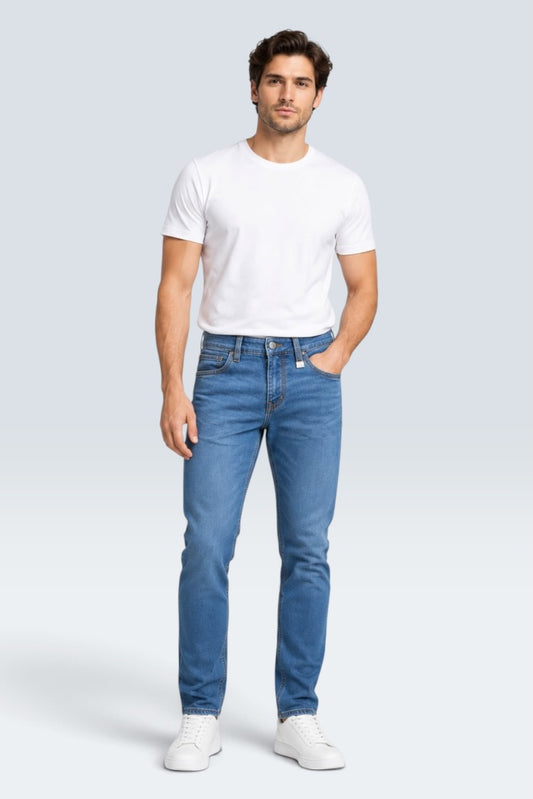 Premium Azure Clean-Wash Straight Jrans (Men)
