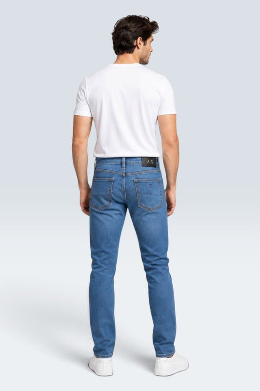Premium Azure Clean-Wash Straight Jrans (Men)