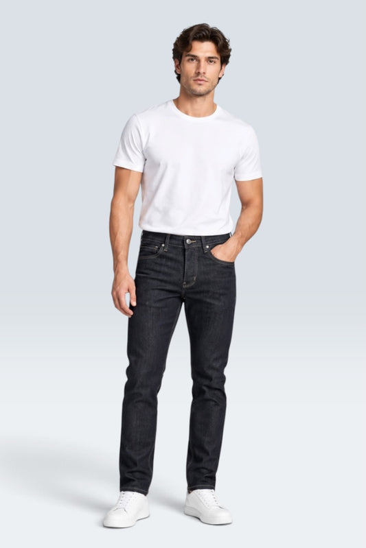 Premium Noir Raw-Essential Straight Jeans (Men)