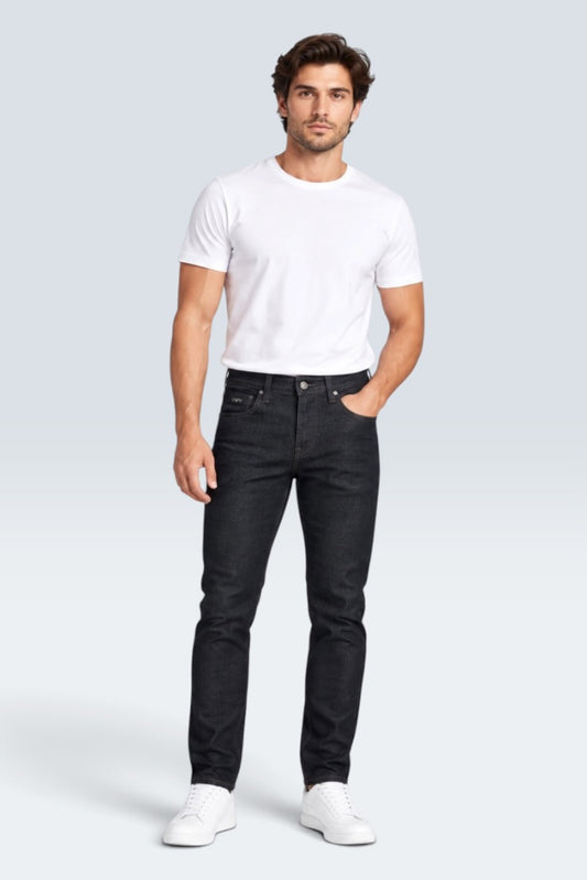 Premium Noir Precision Straight Jeans (Men)