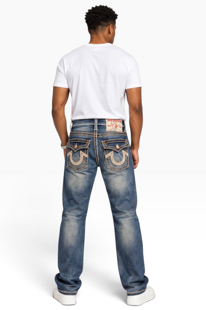 Premium Vintage Blue Horseshoes Jeans (Men)