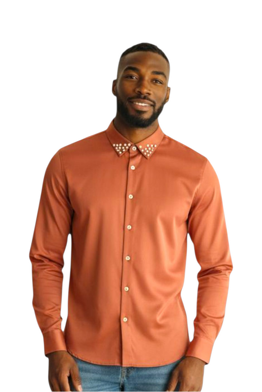 Stud Collar Stitchless Shirt