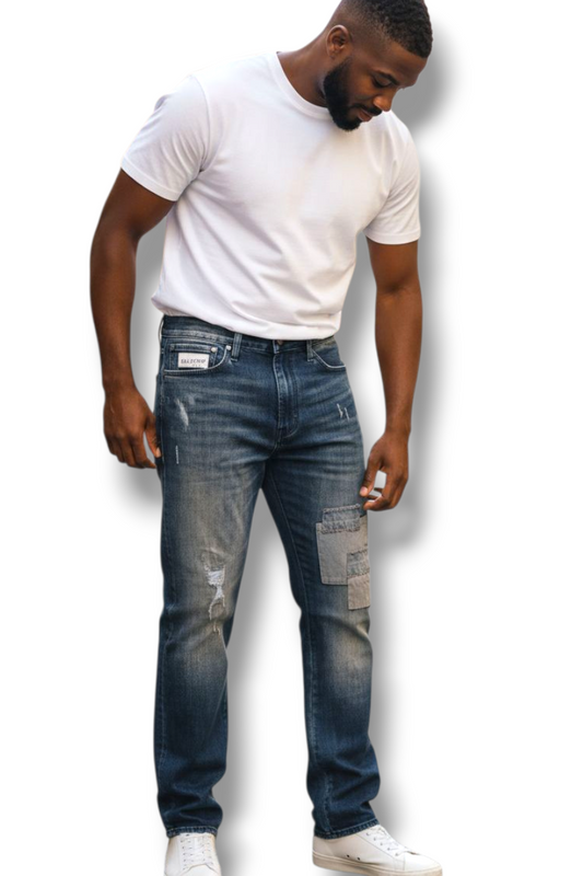 Premium Torn Patchwork Denim