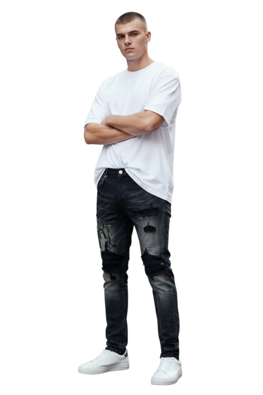 Premium Slim Fit Denim Green Set