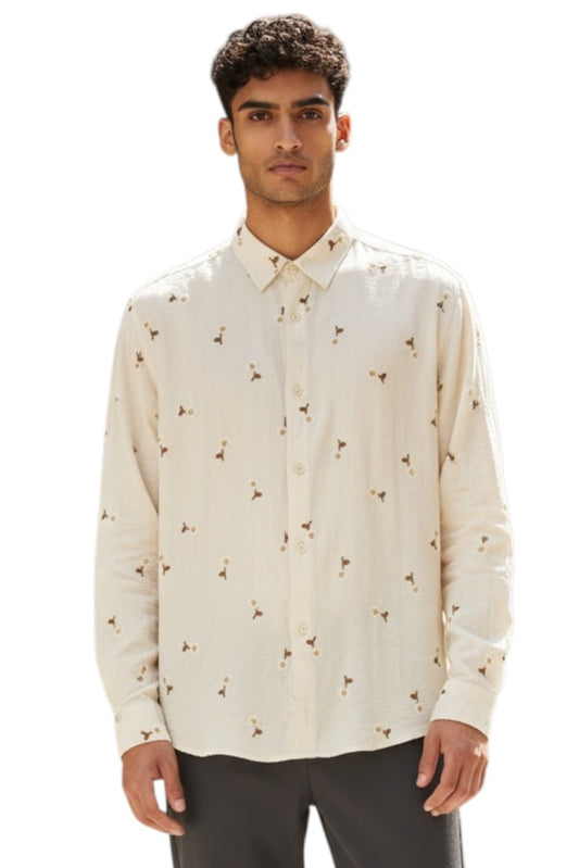 Men Party Wear - Printed Embroidery Shirt
