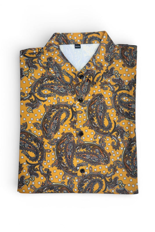Men Party Wear - Printed Studded Shirt