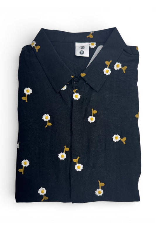 Men Party Wear - Printed Embroidery Shirt