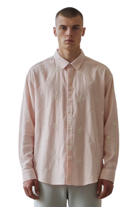 Men Party Wear - Printed Embroidery Shirt