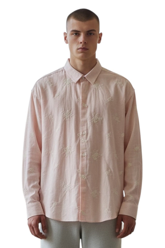 Men Party Wear - Printed Embroidery Shirt