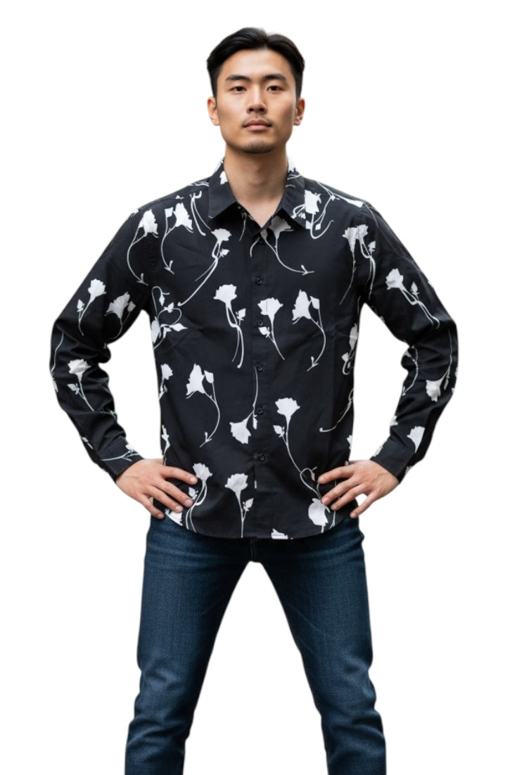 Men Party Wear - Printed Floral Shirt