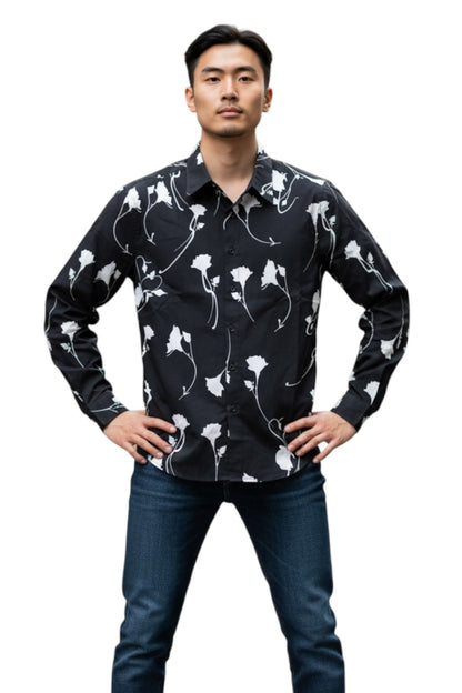 Men Party Wear - Printed Floral Shirt