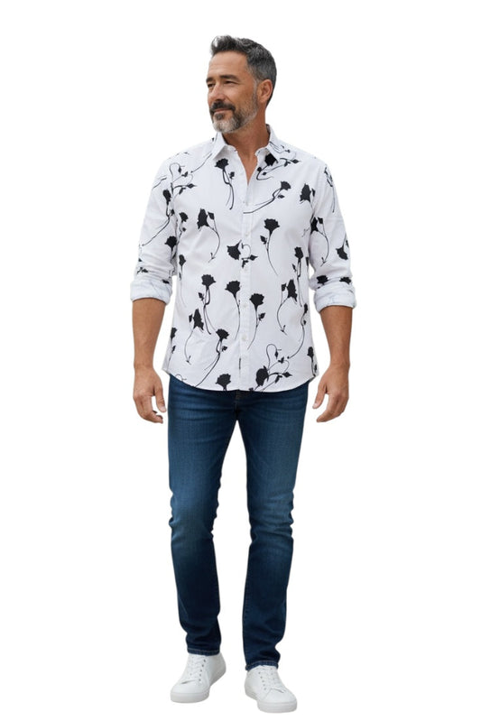 Men Party Wear - Printed Floral Shirt