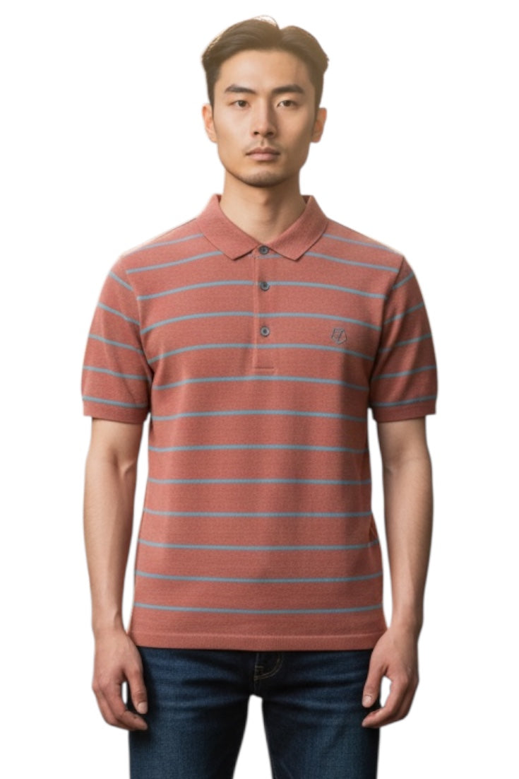 Men Casual Wear - Premium Collar Neck Striped Tshirts