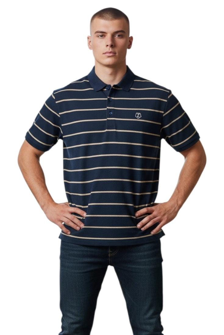 Men Casual Wear - Premium Collar Neck Striped Tshirts