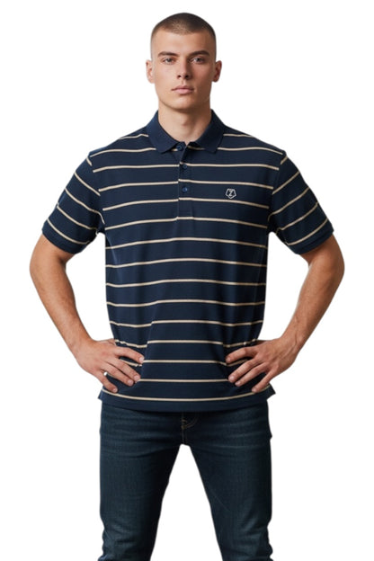 Men Casual Wear - Premium Collar Neck Striped Tshirts