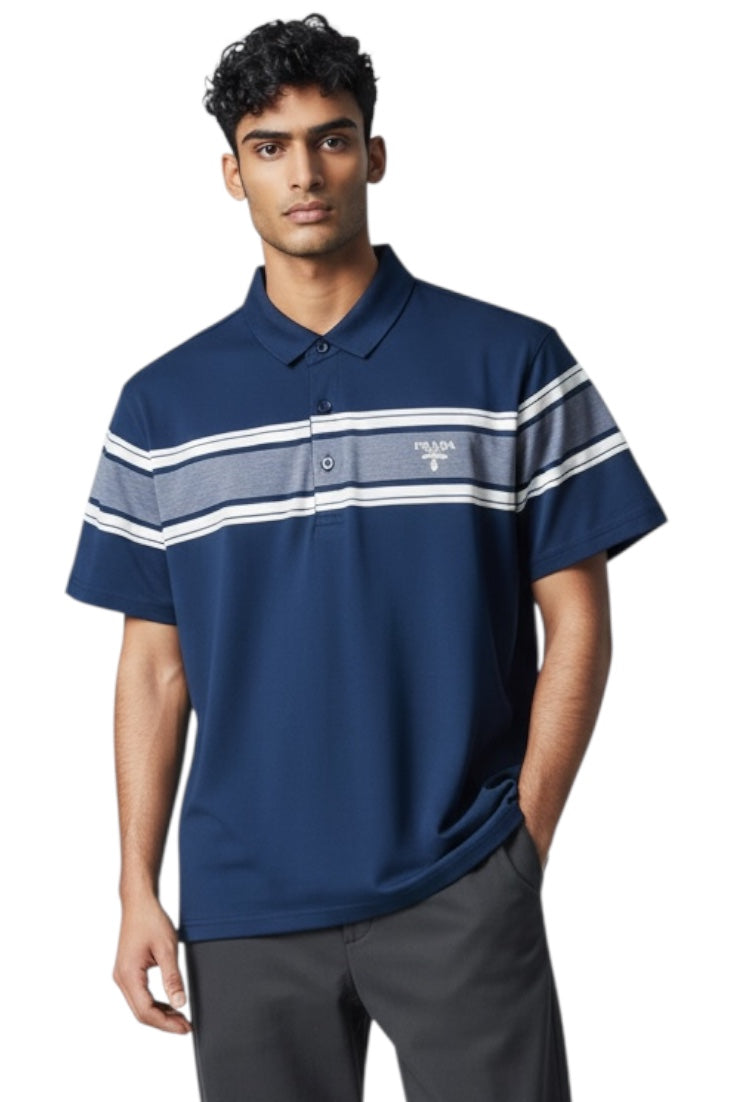 Men Casual Wear - Luxury Premium Collar Neck Plane Striped Tshirts