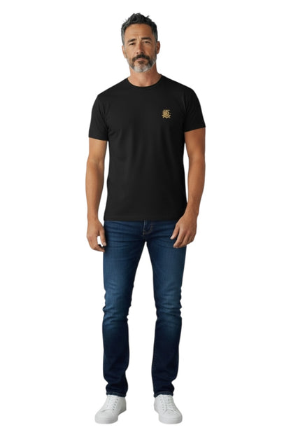 Luxury Round Neck Tshirts - Drop Shoulder With Embroidery Print
