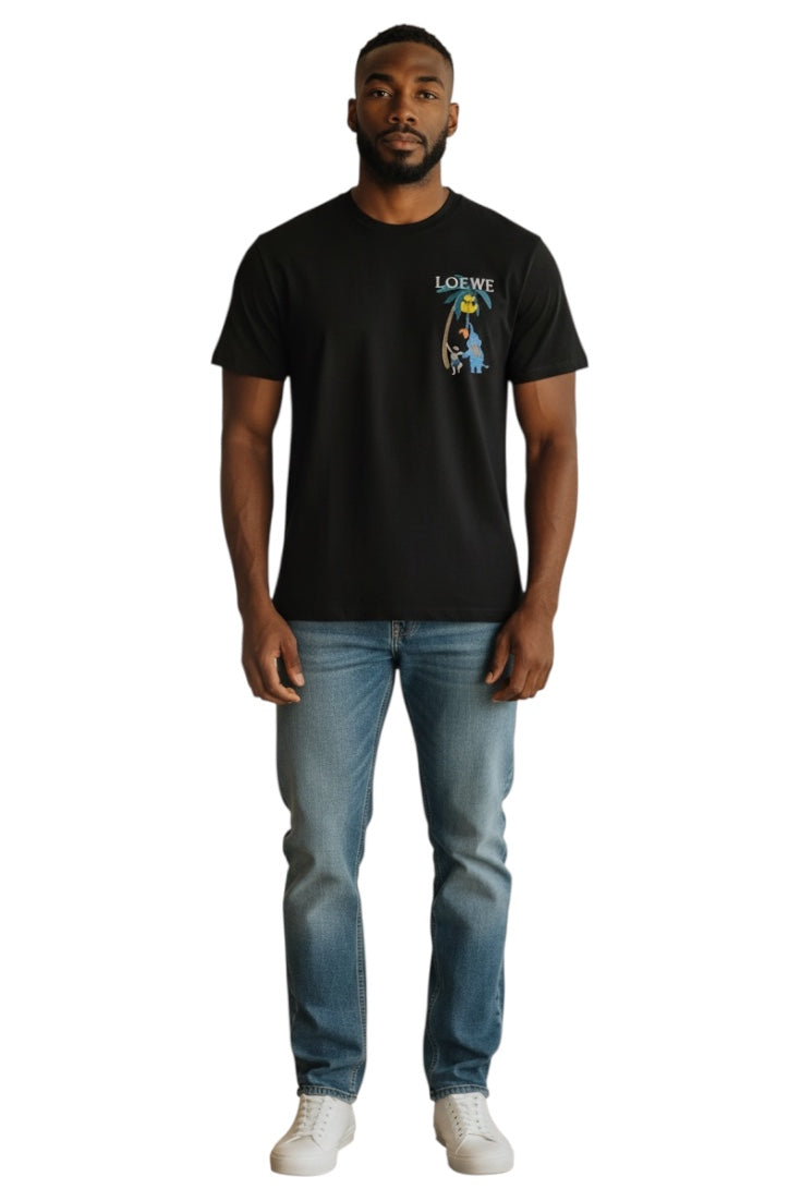 Luxury Round Neck Tshirts - Drop Shoulder With Embroidery Print