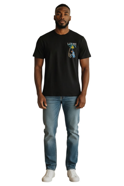 Luxury Round Neck Tshirts - Drop Shoulder With Embroidery Print