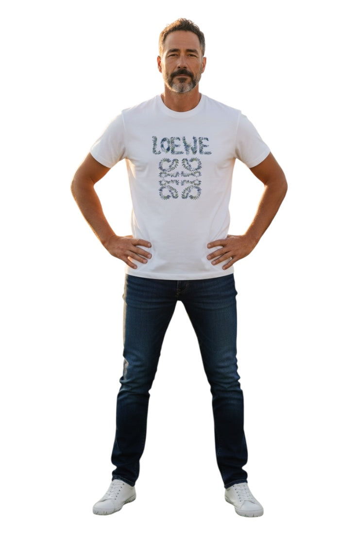 Luxury Round Neck Tshirts - Drop Shoulder With Embroidery Print
