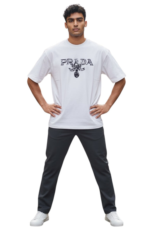 Luxury Tshirts - Drop Shoulder, Round Neck, Signature Print