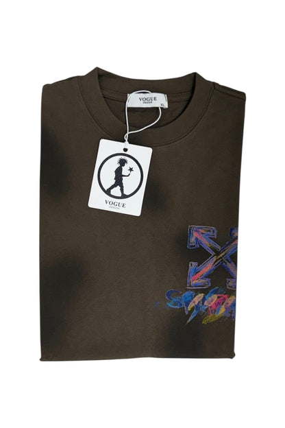 Luxury Round Neck Printed Tshirt With Drop Shoulder