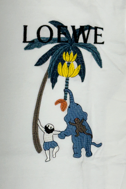 Luxury Round Neck Tshirts - Drop Shoulder With Embroidery Print