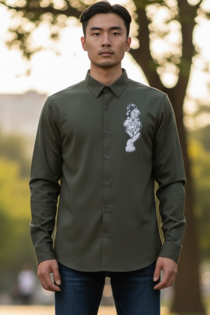 Premium Men Party Wear - Patch Work Shirt
