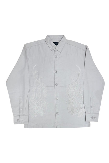 Premium Men Shacket - Jute  Shirts With Embroidery