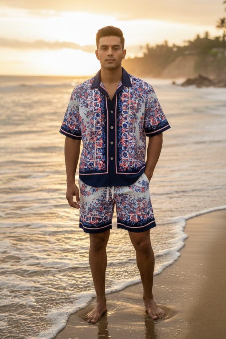 Cuban Collar Co-ord Set - Designer Wear