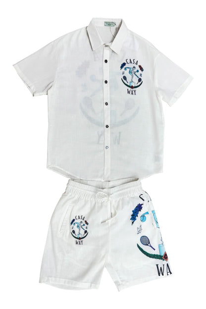 Cuban Collar Co-ord Set - Designer Wear