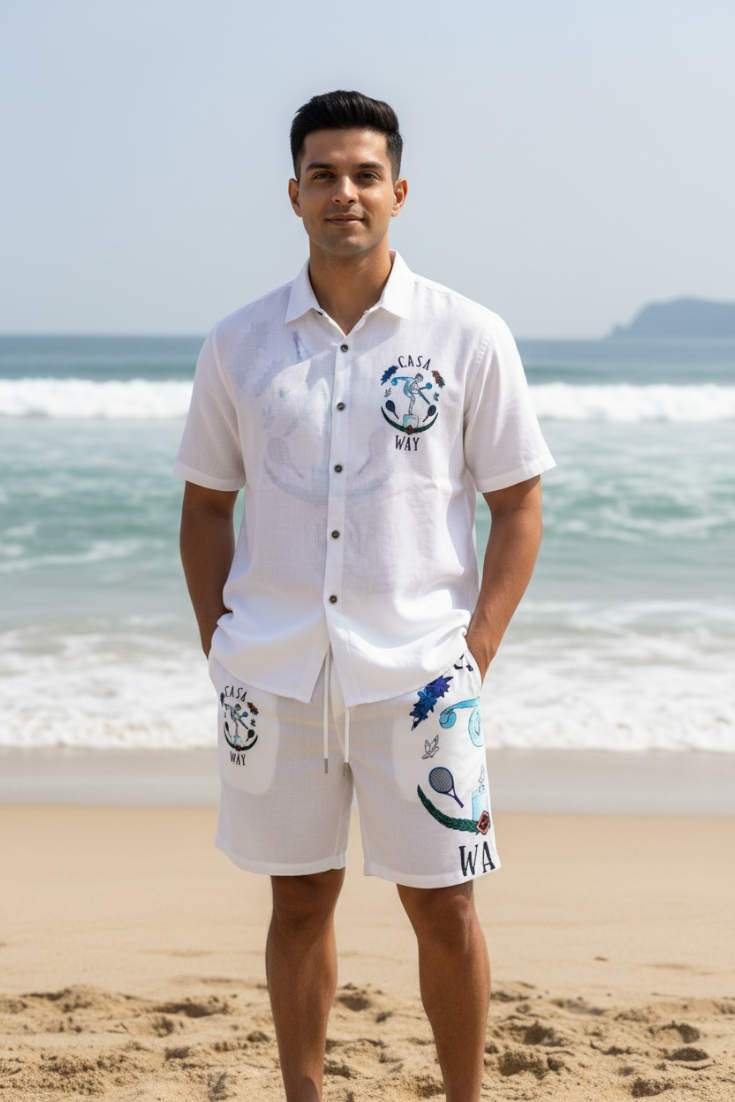 Cuban Collar Co-ord Set - Designer Wear
