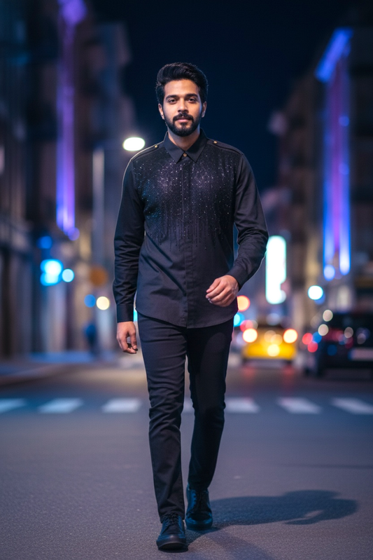 Premium Men Party Wear Studded Shirts
