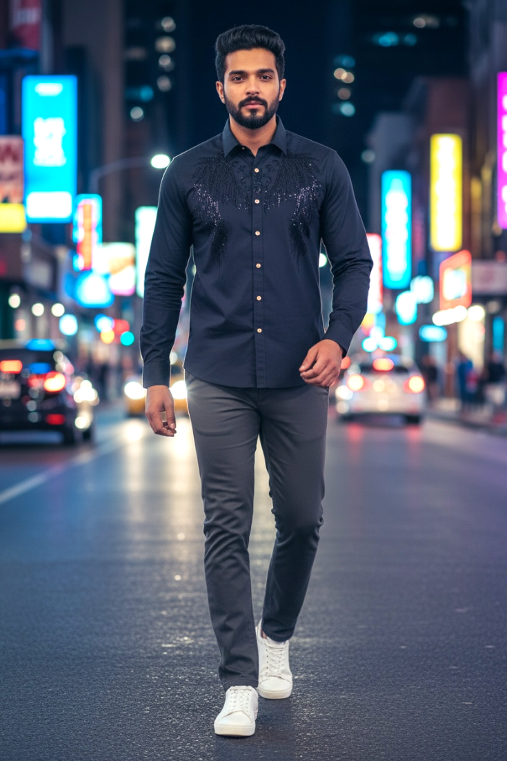 Premium Men Party Wear Studded Shirts