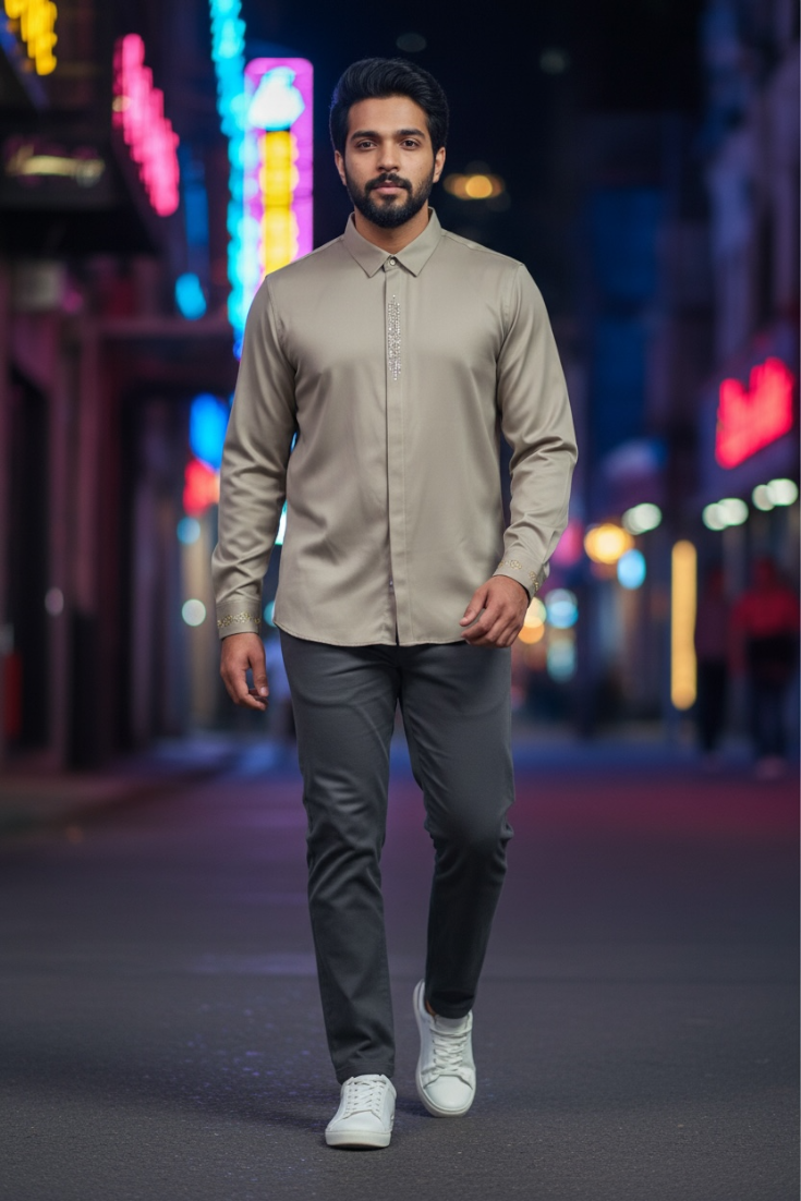 Premium Men Party Wear Studded Shirts