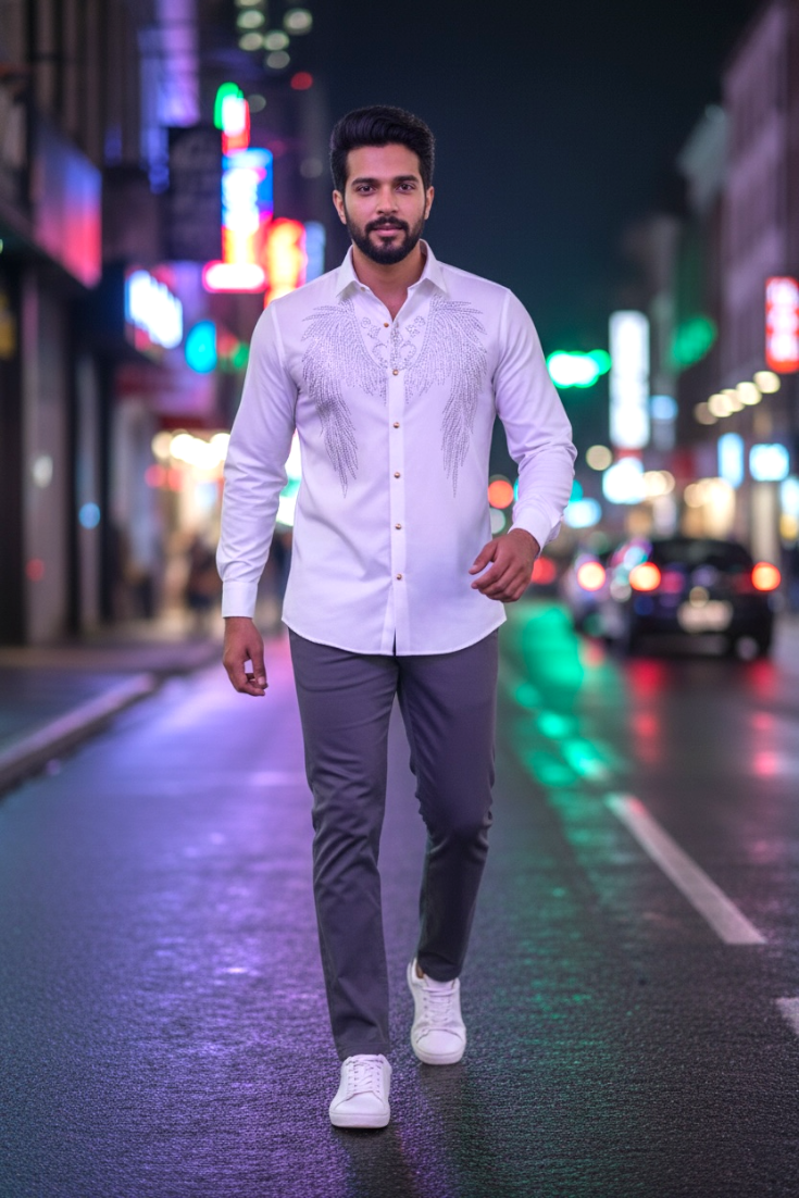Premium Men Party Wear Studded Shirts