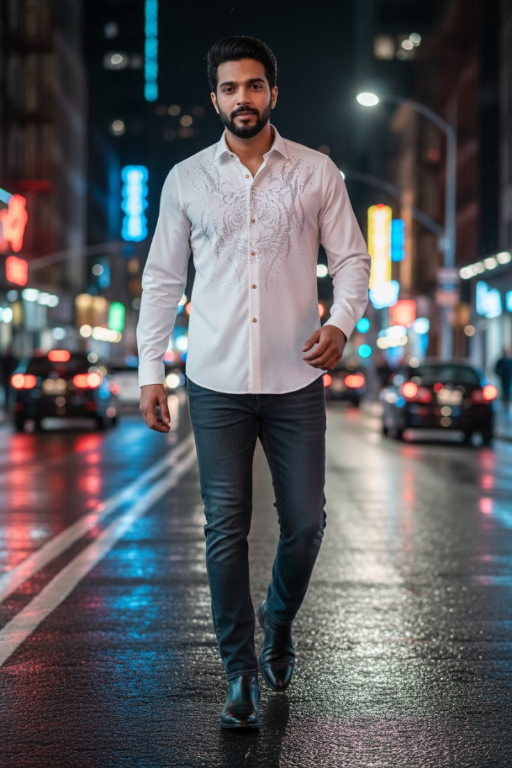 Premium Men Party Wear Studded Shirts