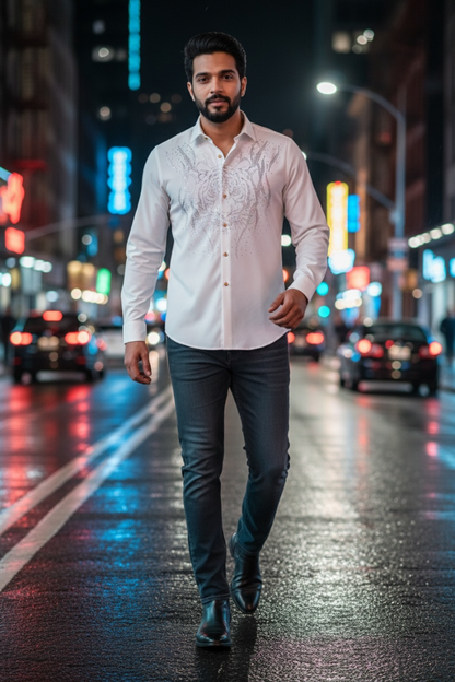 Premium Men Party Wear Studded Shirts