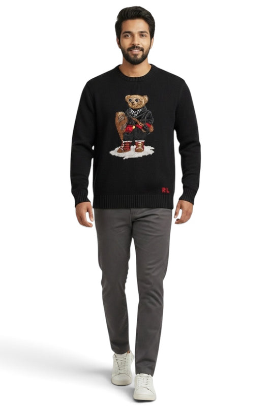 Designer Bear Wool Jumper For Men