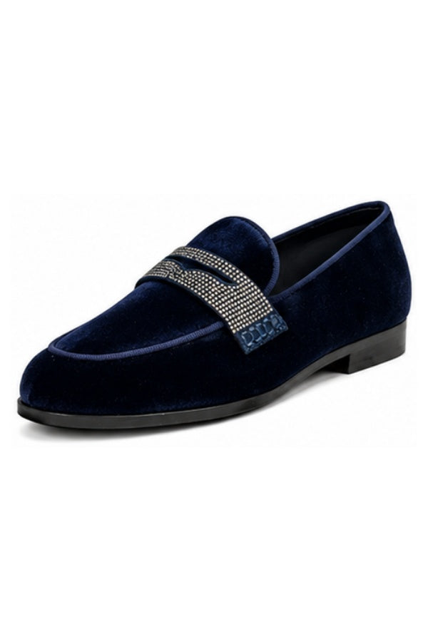 Premium Men Velvet Loafers Studded Shoes