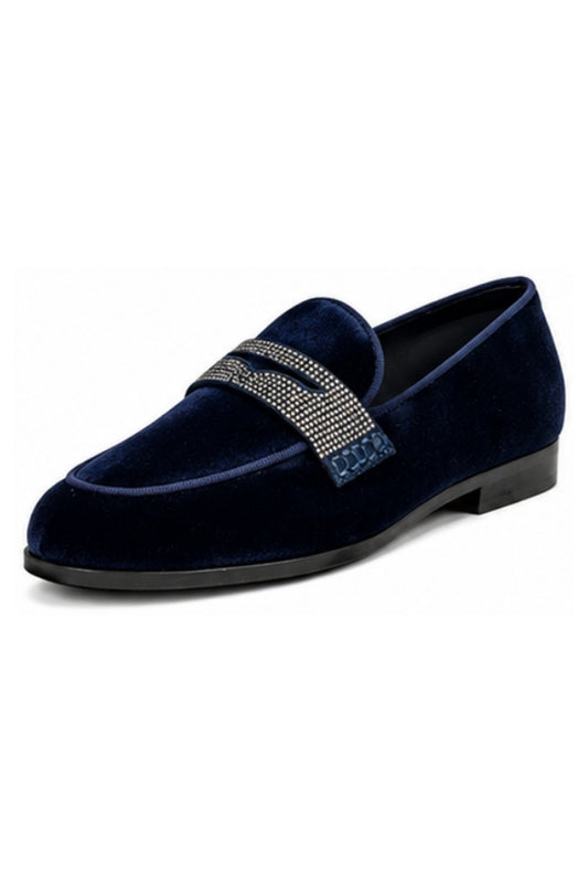 Premium Men Velvet Loafers Studded Shoes