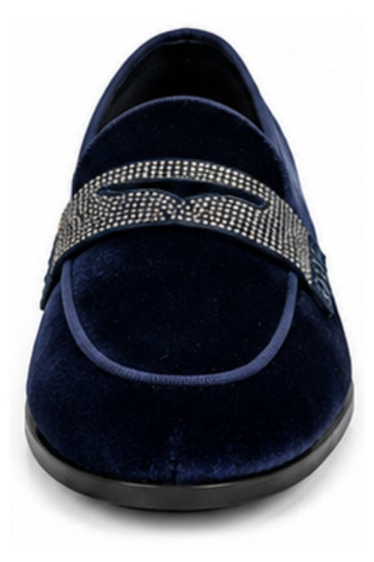 Premium Men Velvet Loafers Studded Shoes