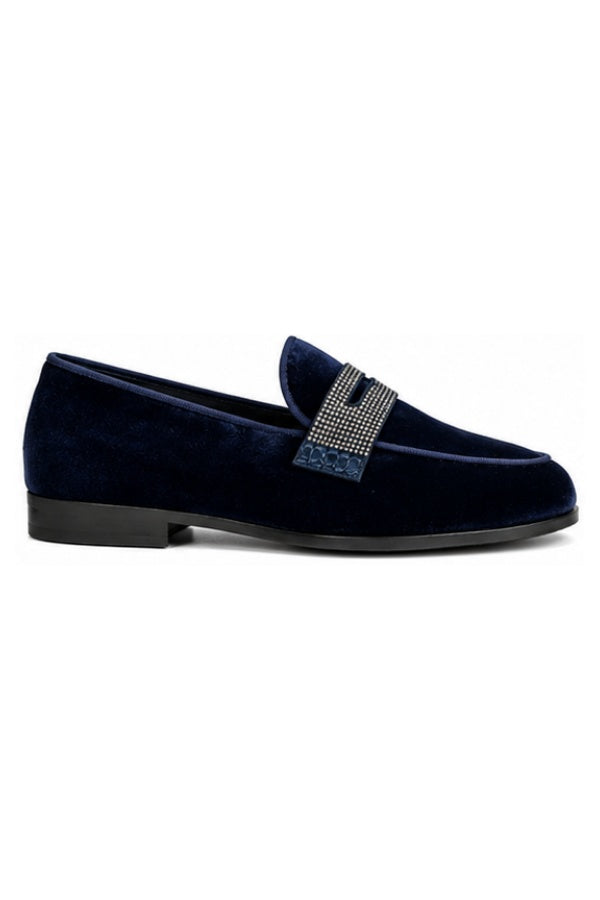 Premium Men Velvet Loafers Studded Shoes