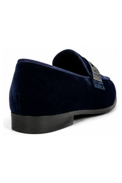 Premium Men Velvet Loafers Studded Shoes