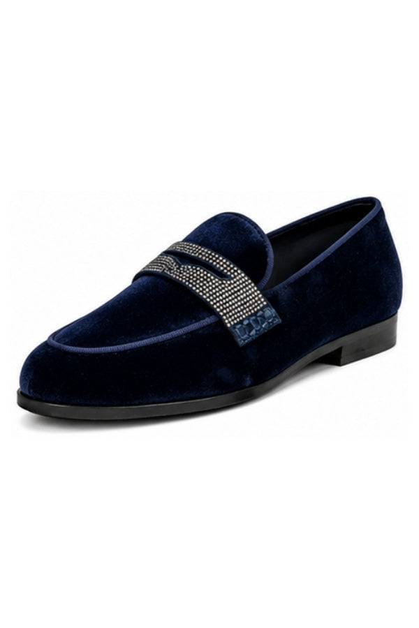Premium Men Velvet Loafers Studded Shoes
