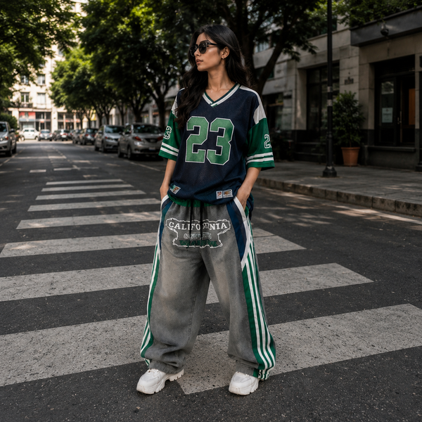 Women Streetwear Clothing - Wide Leg Stripped Bottomwear